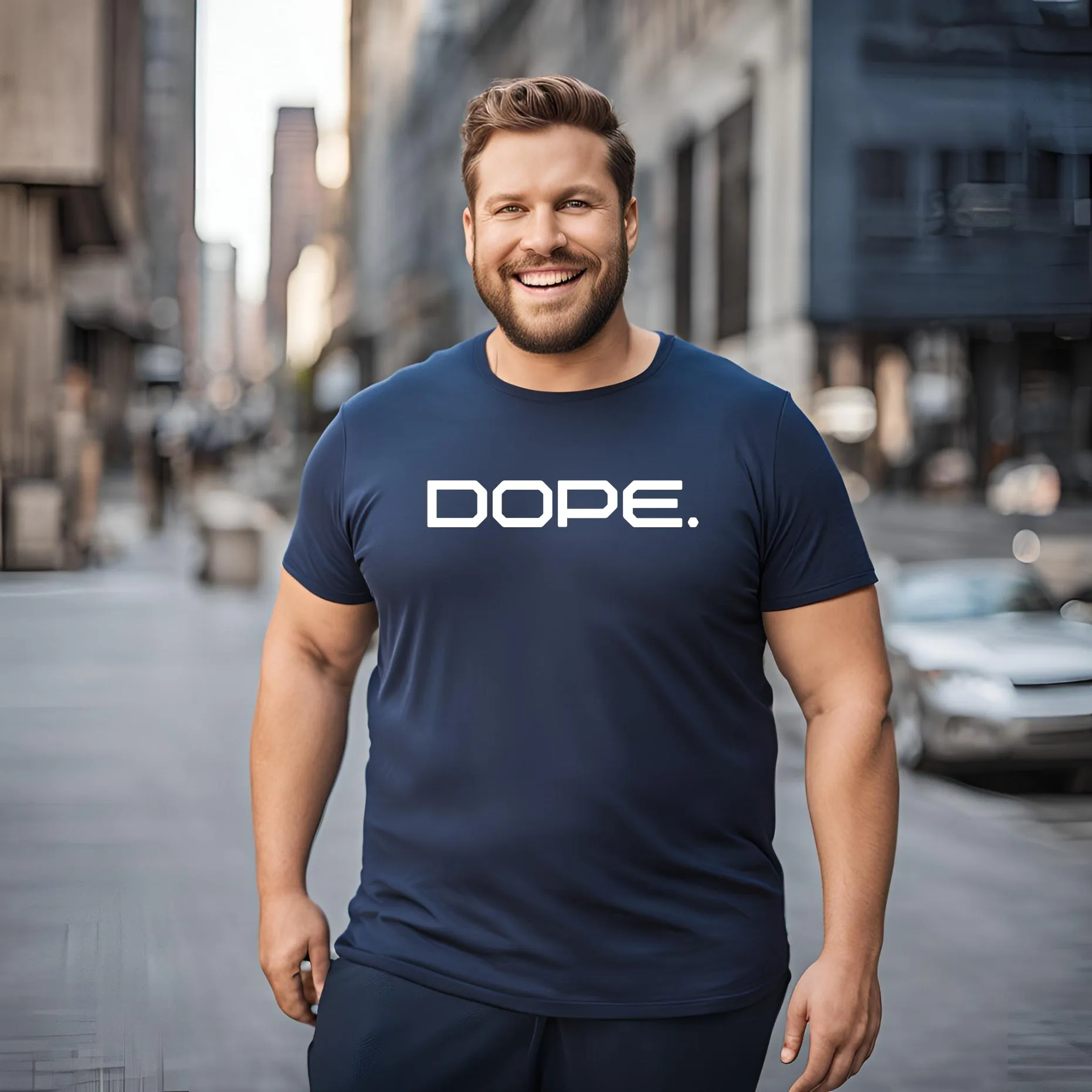 KART BLACK Men's Plus Size Navy Color Tshirts | Regular Fit Round Neck Cotton Tshirts | NVY-DOPE