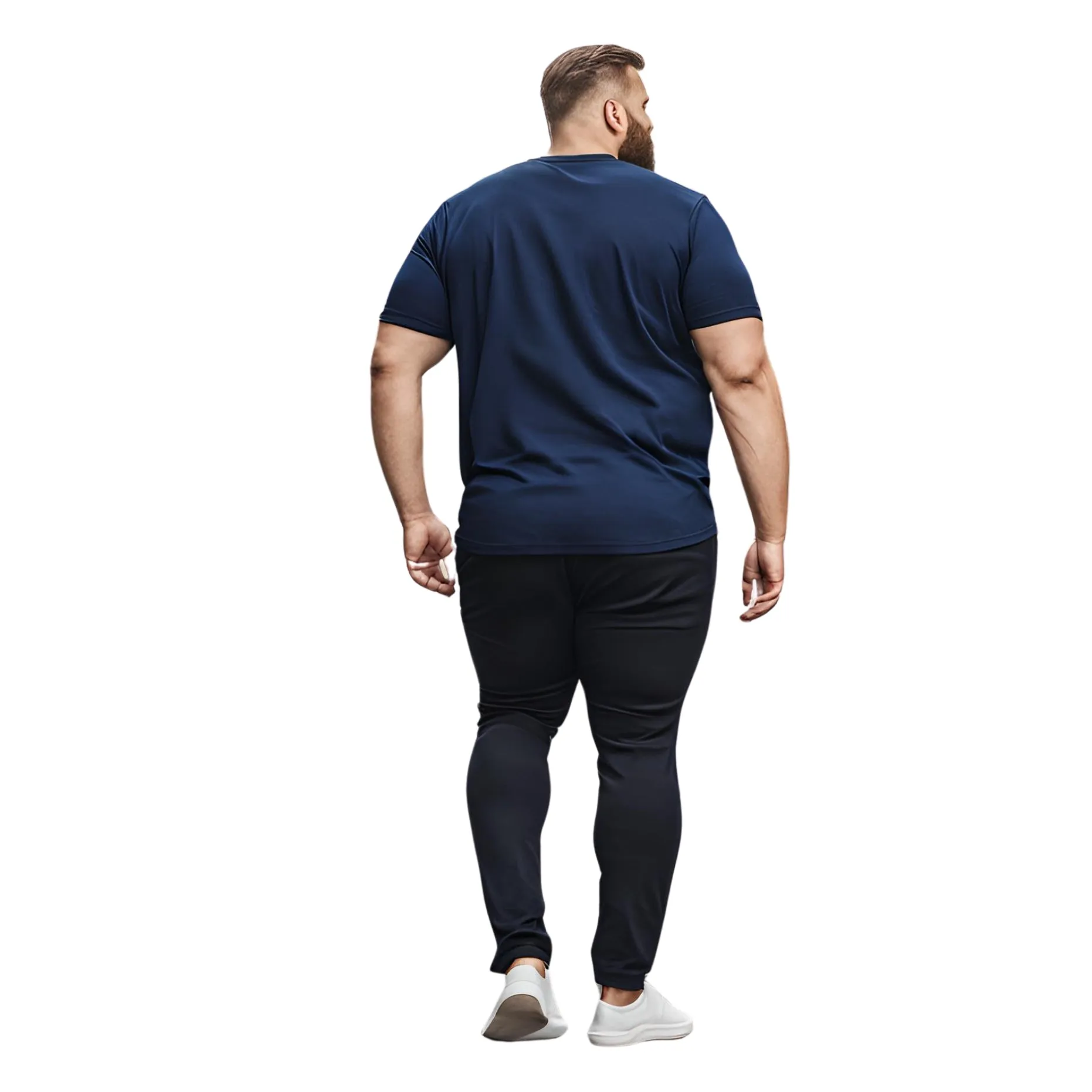 KART BLACK Men's Plus Size Navy Color Tshirts | Regular Fit Round Neck Cotton Tshirts | NVY-DOPE