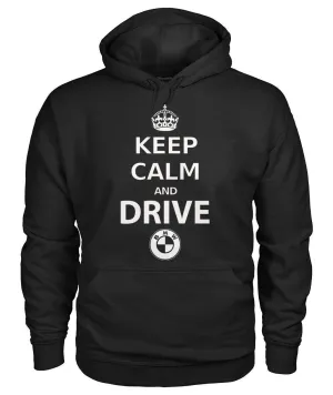KEEP CALM AND DRIVE BMW Gildan Hoodie
