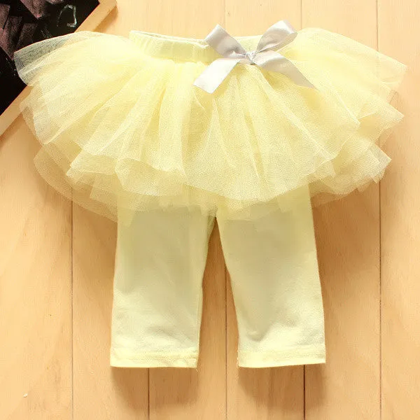 Kids Baby Girls Culottes Leggings Gauze Pants Party Skirts Bow Candy Tutu Dress