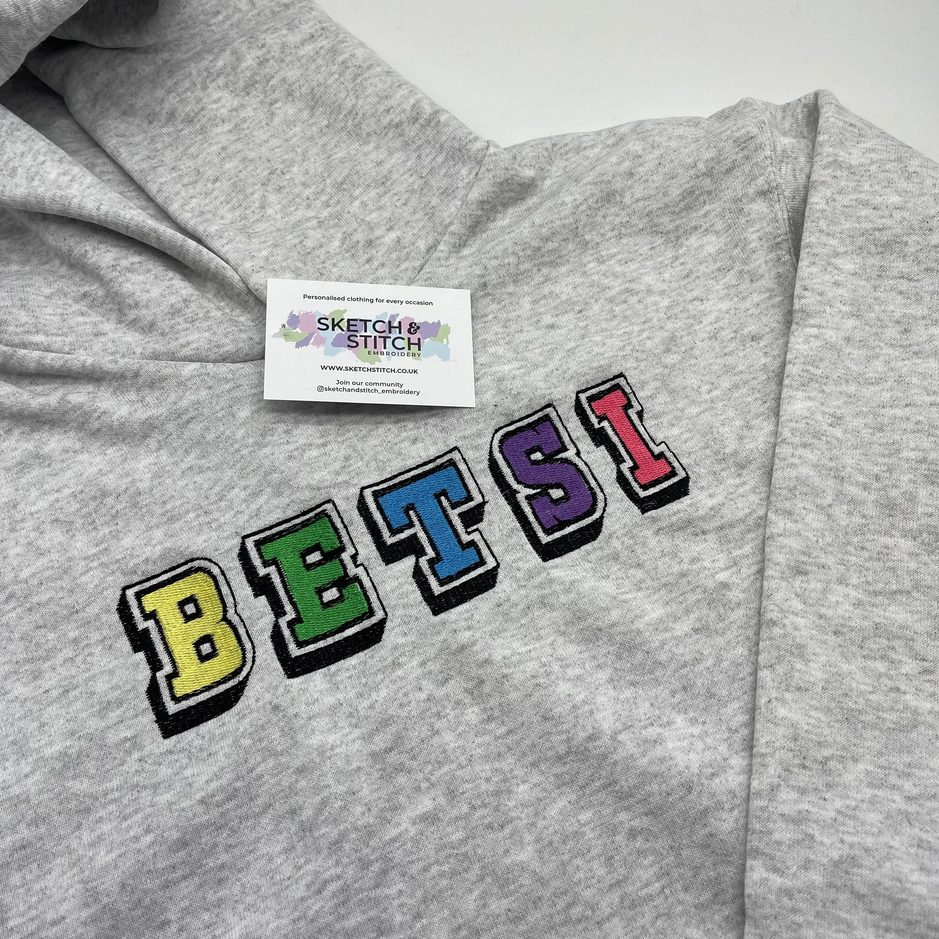 Kids hoodie personalised 3D text or initials