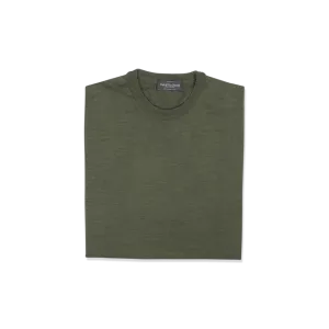 Knitted T-Shirt in Moss Merino Wool