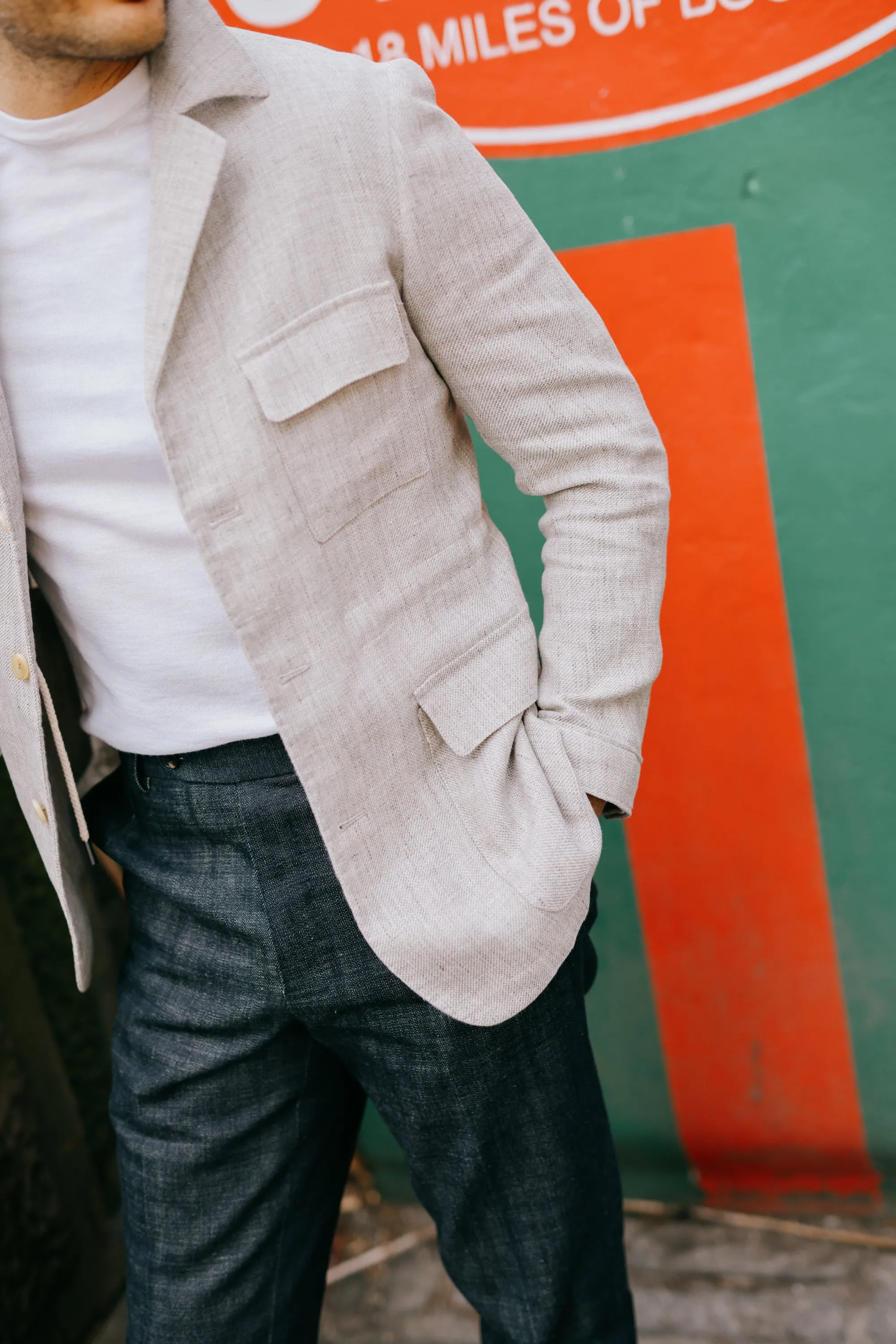 Knitted T-Shirt in Off White Merino Wool