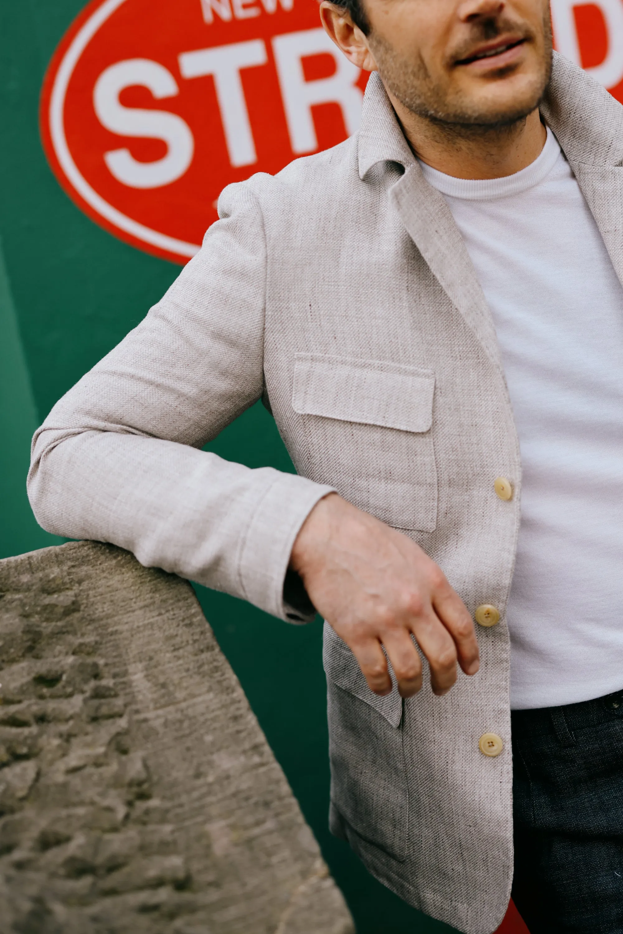 Knitted T-Shirt in Off White Merino Wool