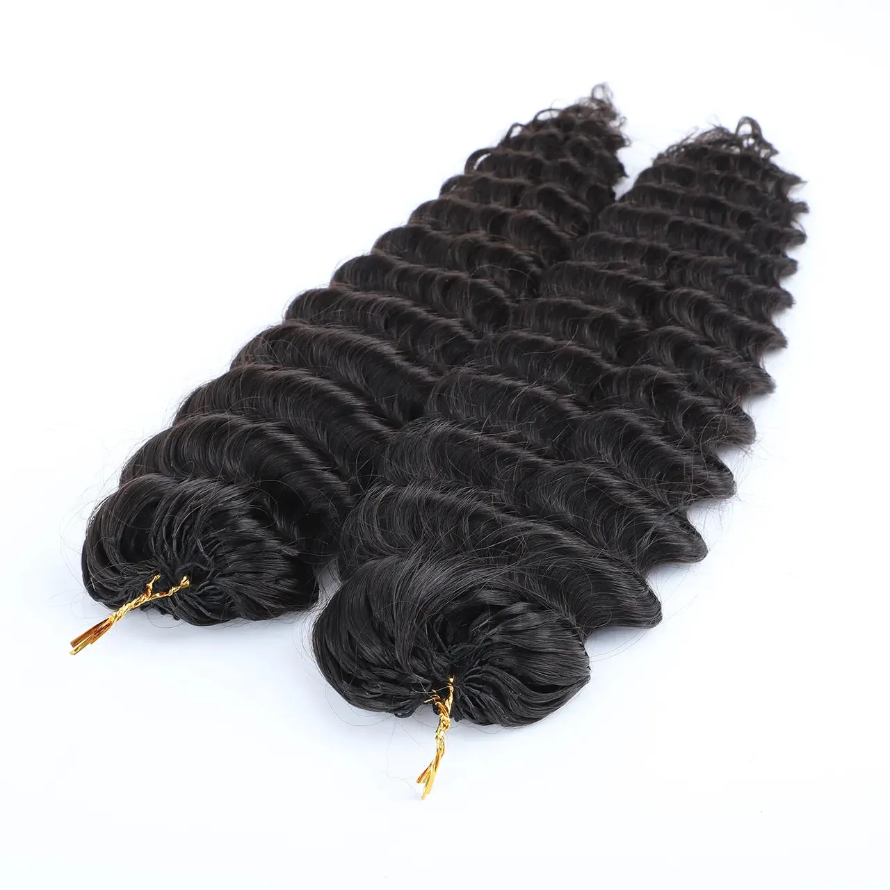 Knotless Pre-Separated Feather Crochet Hair Extension Deep Wave Human Hair
