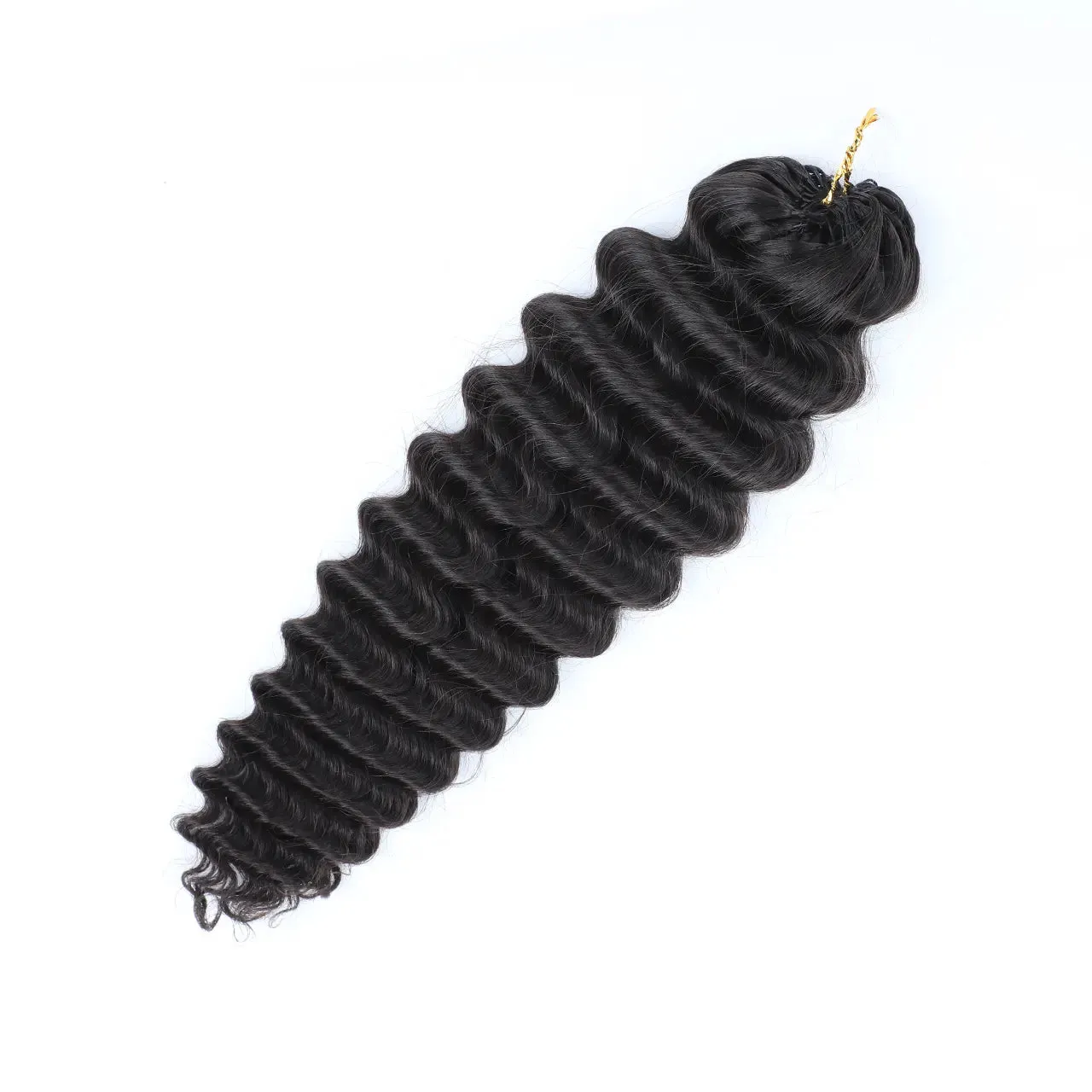 Knotless Pre-Separated Feather Crochet Hair Extension Deep Wave Human Hair