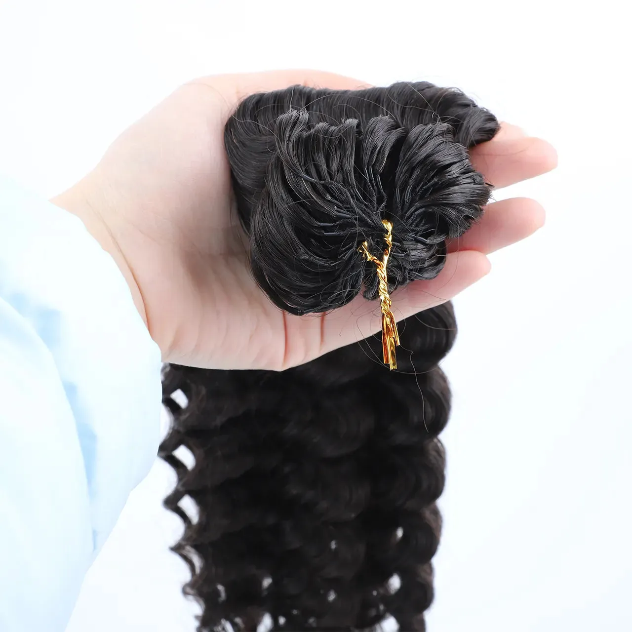 Knotless Pre-Separated Feather Crochet Hair Extension Deep Wave Human Hair