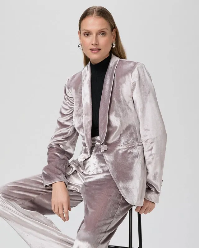 Kriselle Blazer in Pewter Velvet