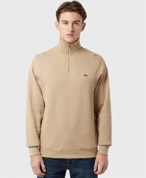 Lacoste SH1927 Stand Up Collar Half Zip Beige