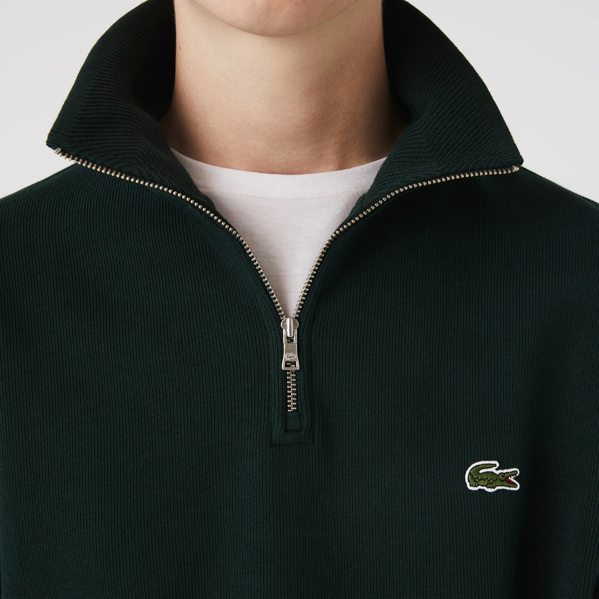 Lacoste SH1927 Stand Up Collar Half Zip Sweatshirt Green