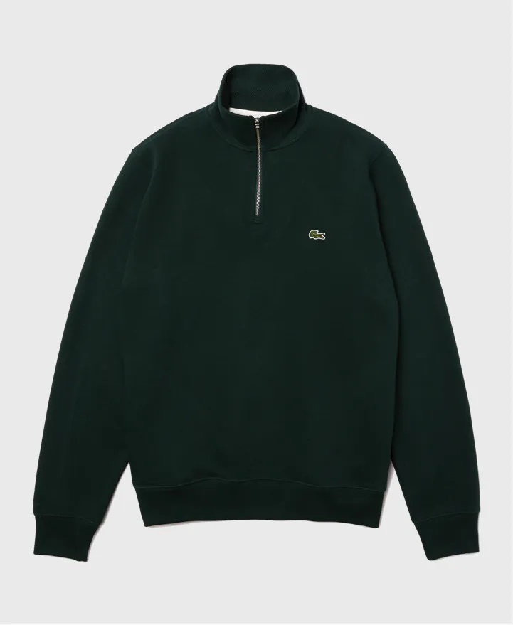 Lacoste SH1927 Stand Up Collar Half Zip Sweatshirt Green
