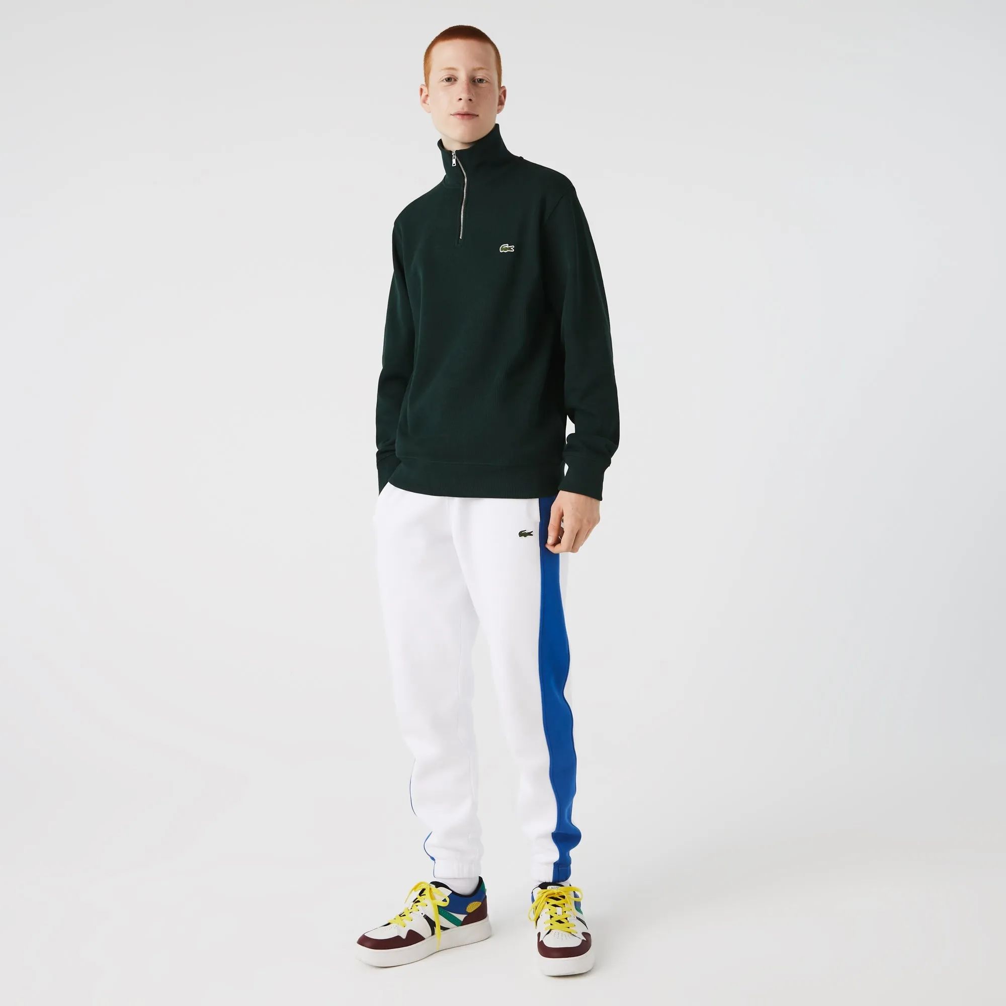 Lacoste SH1927 Stand Up Collar Half Zip Sweatshirt Green