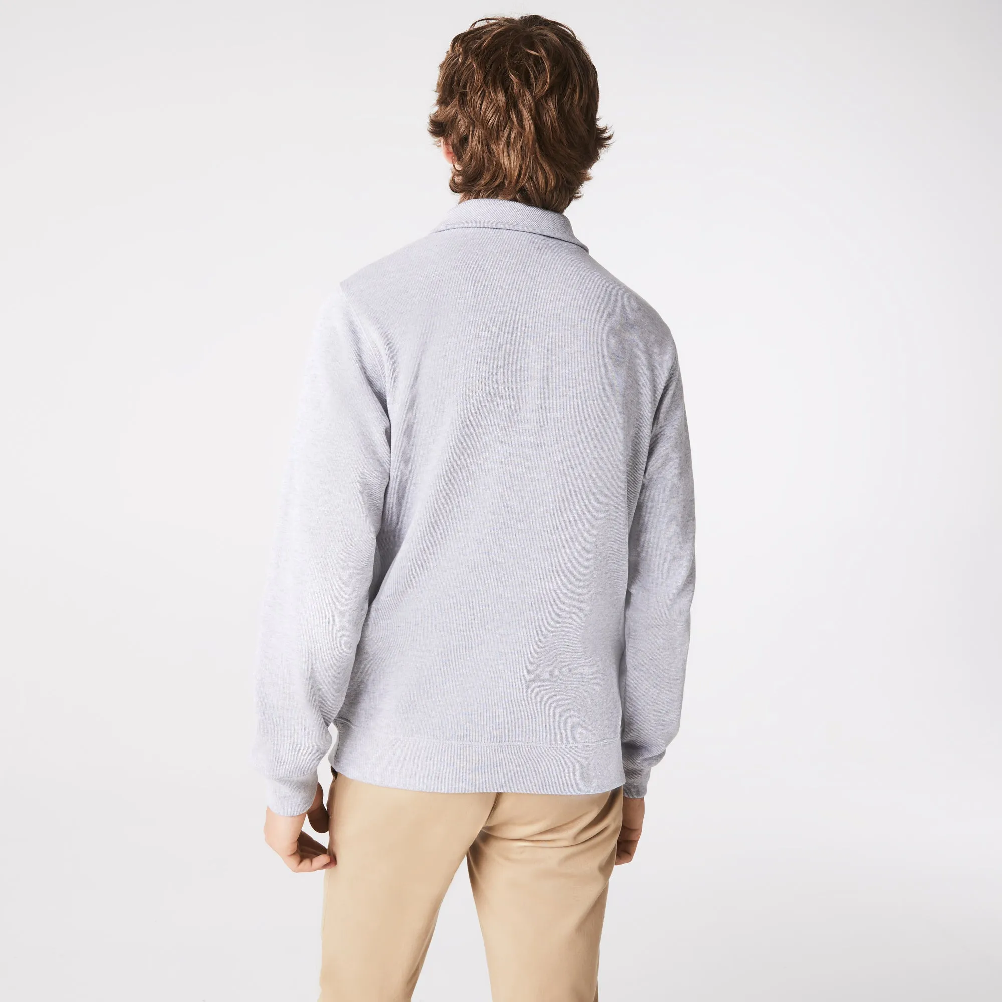 Lacoste SH1927 Stand Up Collar Half Zip Sweatshirt Grey