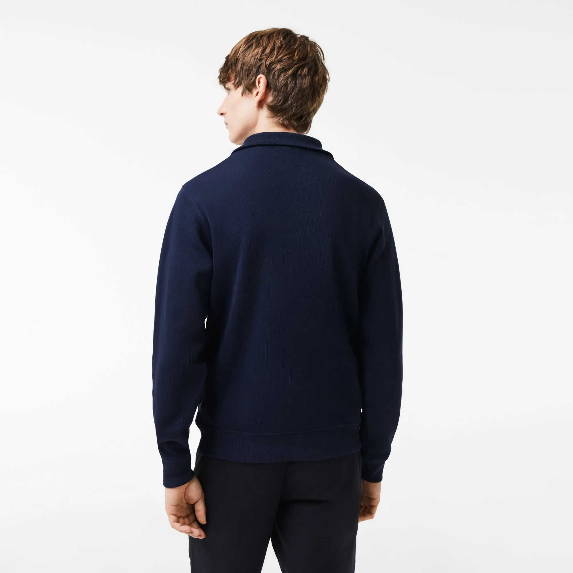 Lacoste SH1927 Stand Up Collar Half Zip Sweatshirt Navy Blue