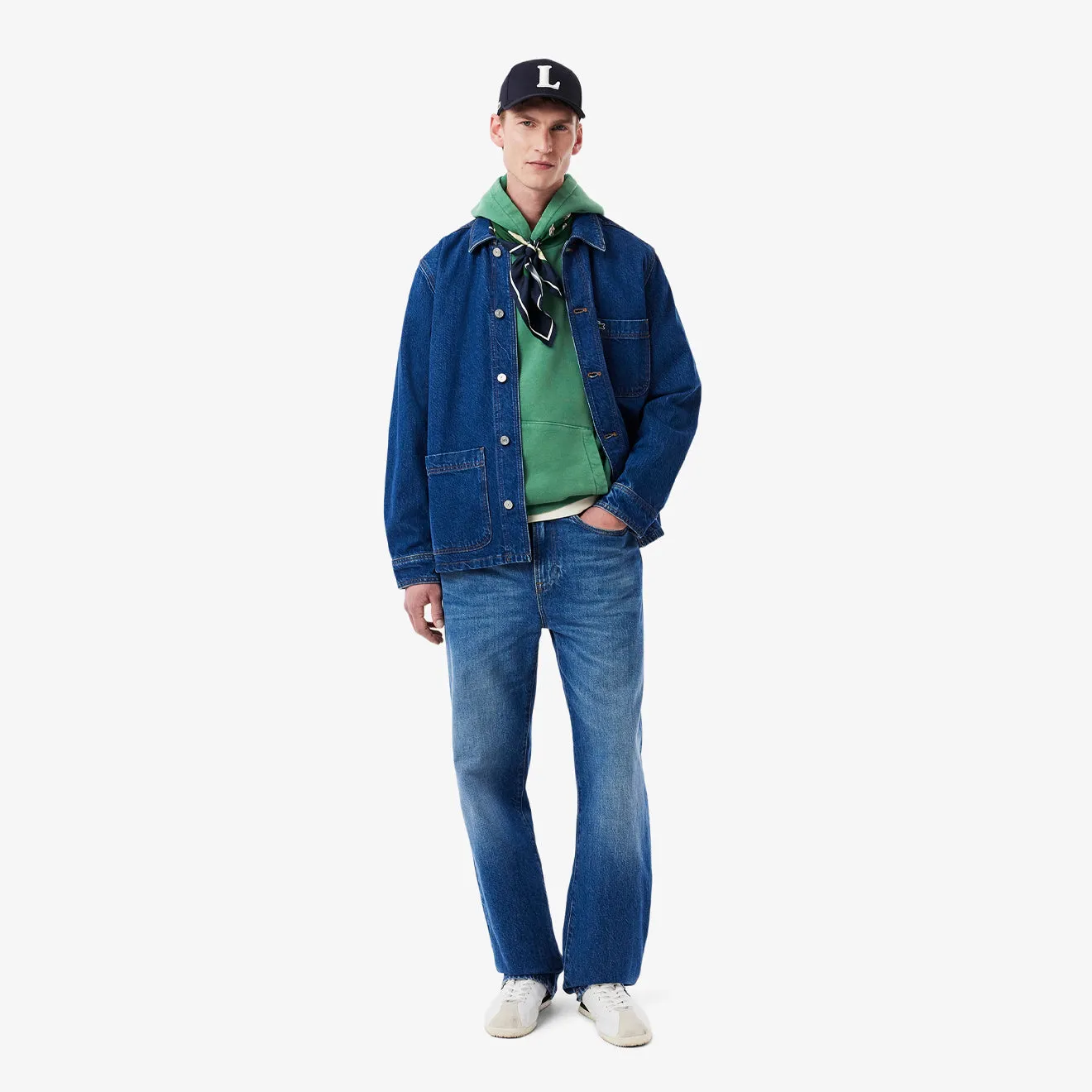 Lacoste Washed Effect Hoodie Pine Green
