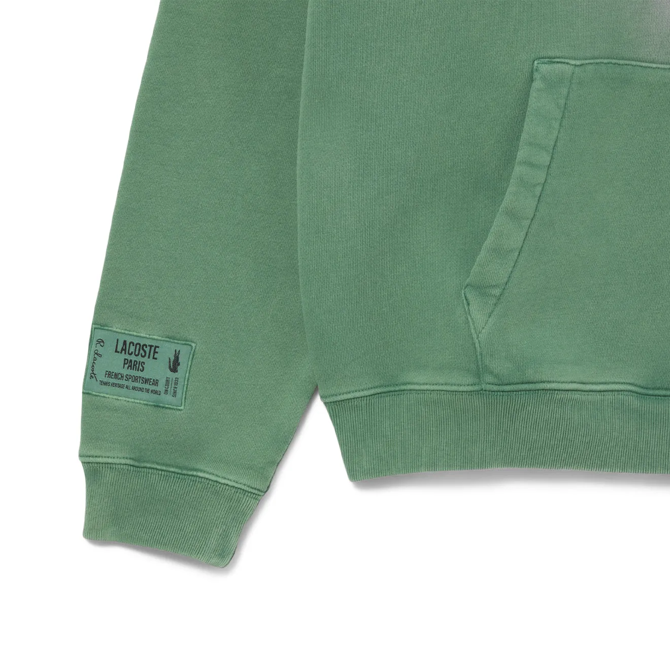 Lacoste Washed Effect Hoodie Pine Green