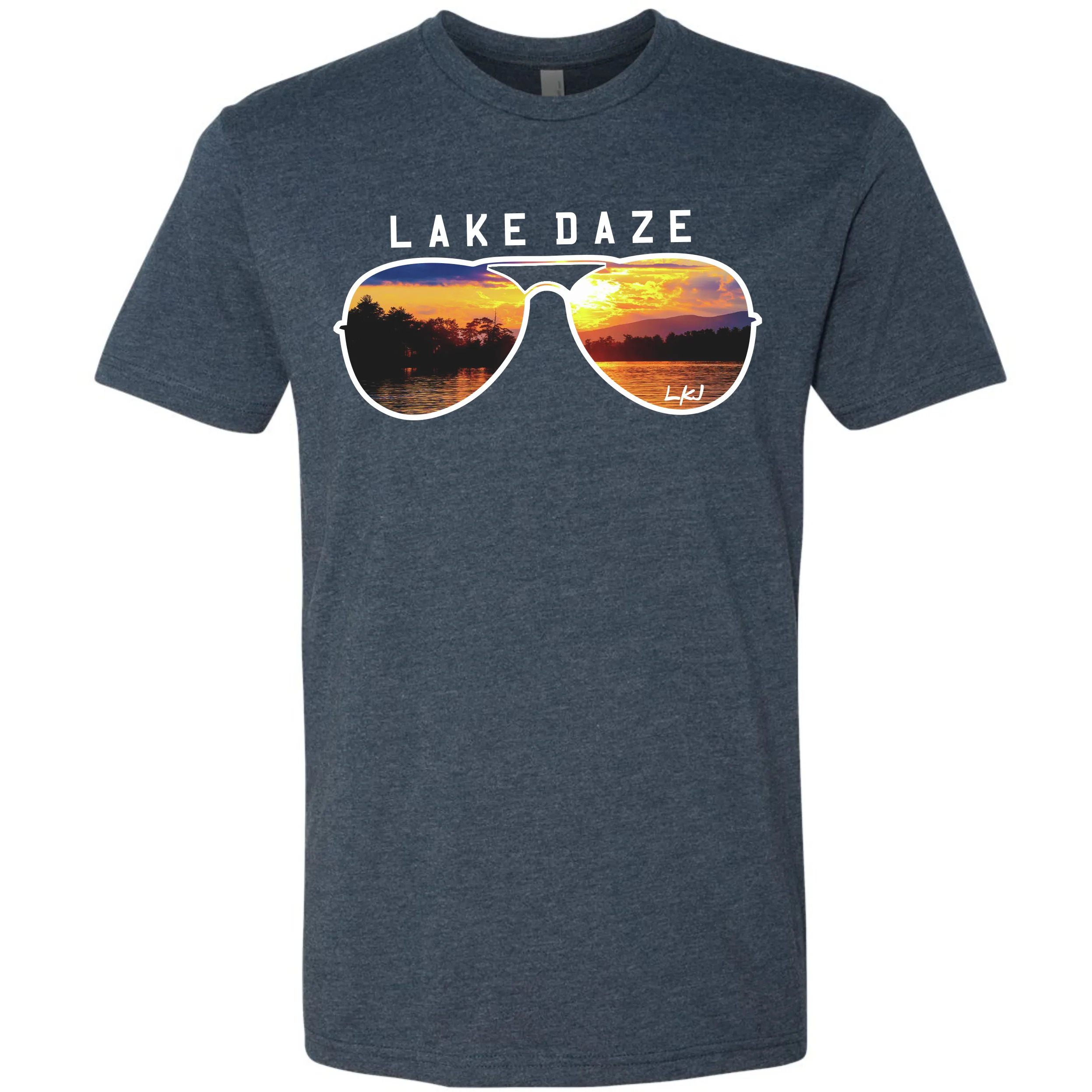 Lake James "Lake Daze" Sunset in Sunglasses Unisex Tee