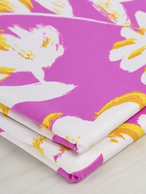 Large Floral Swim Performance Knit Deadstock - Pink   Yellow   White