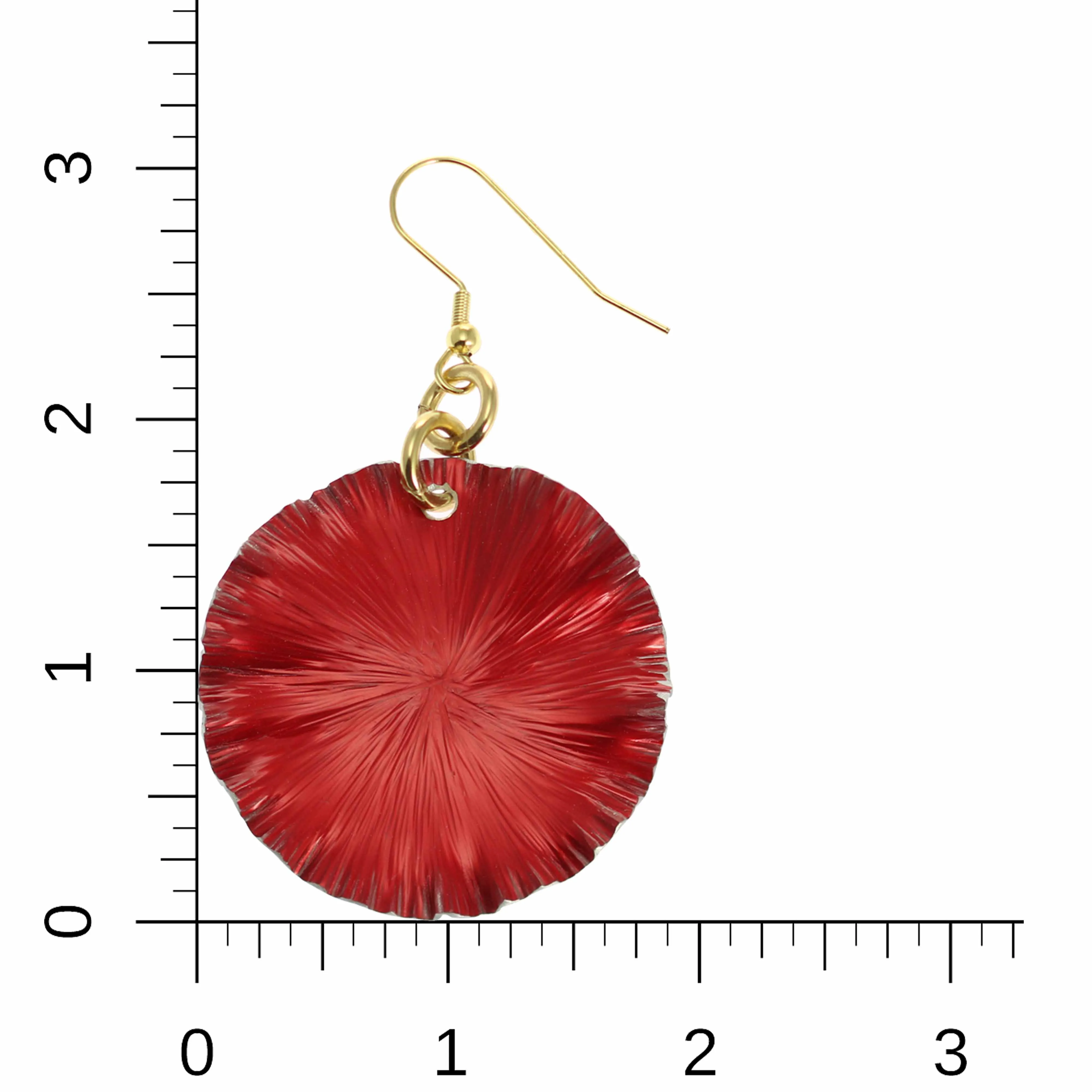 Large Red Anodized Aluminum Lily Pad Earrings
