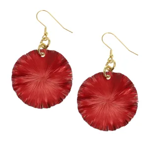 Large Red Anodized Aluminum Lily Pad Earrings