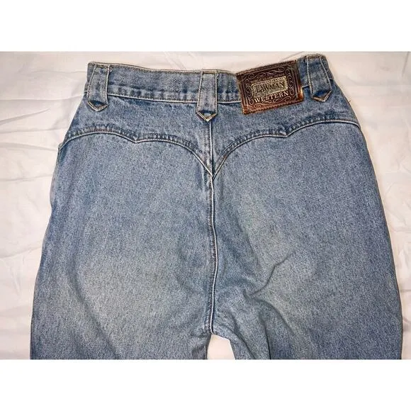 Lawman Jeans Women’s Size 7 Denim Slim High Rise Bare Back Western Vintage 90s