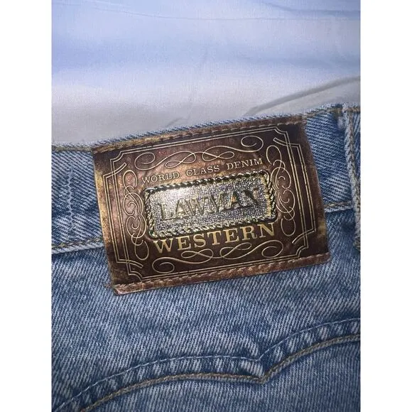 Lawman Jeans Women’s Size 7 Denim Slim High Rise Bare Back Western Vintage 90s