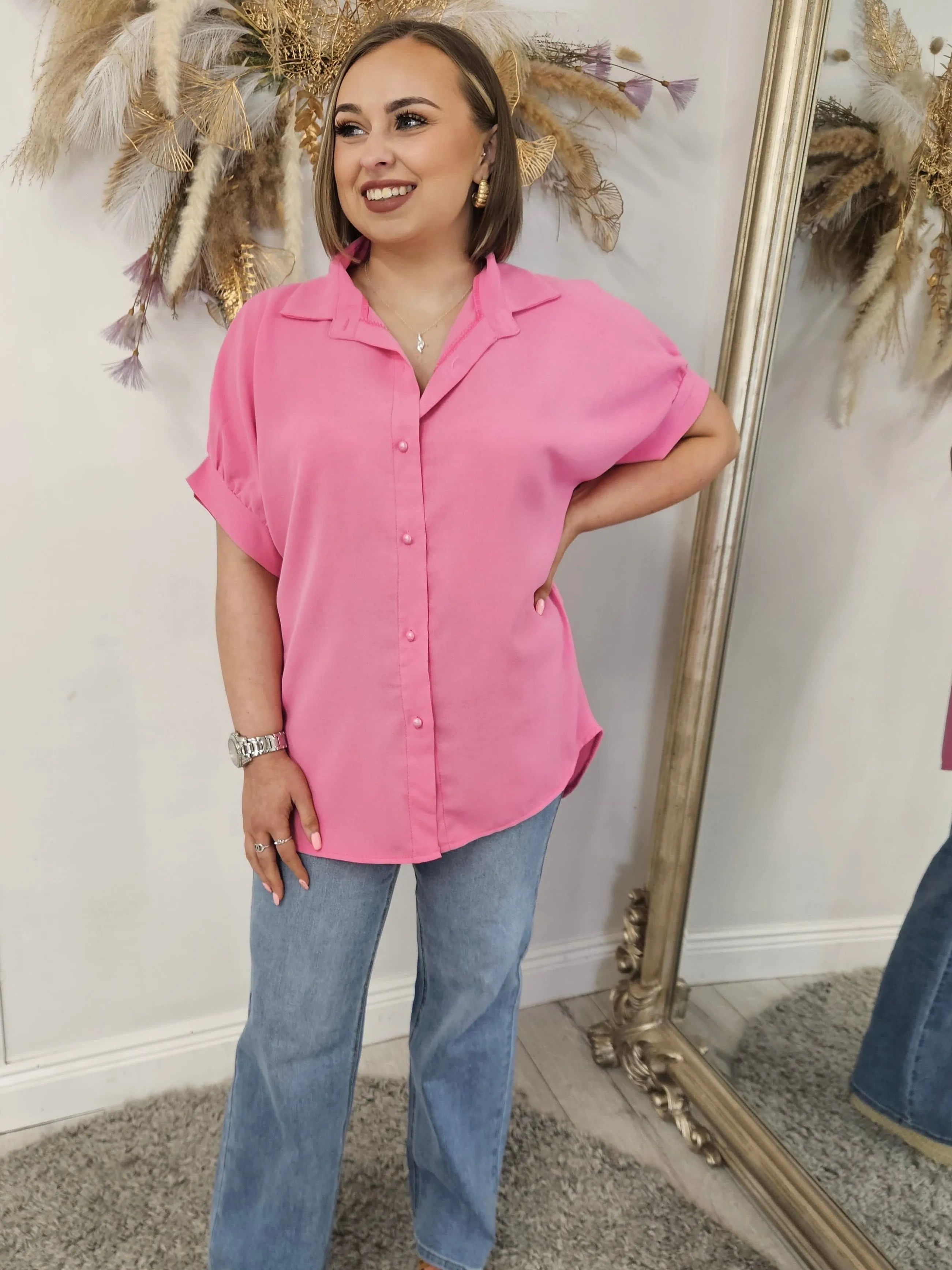 Leah pink blouse