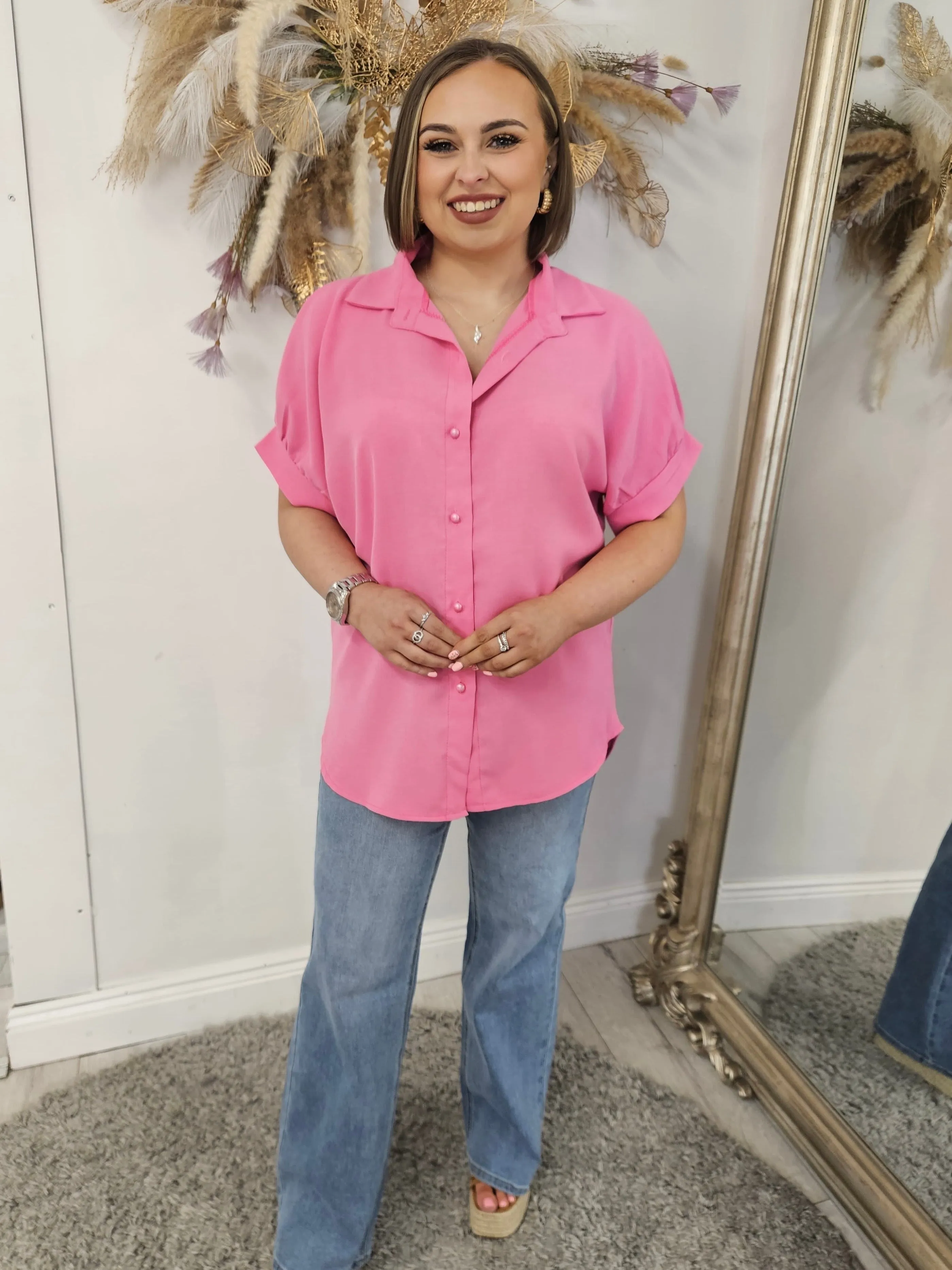 Leah pink blouse