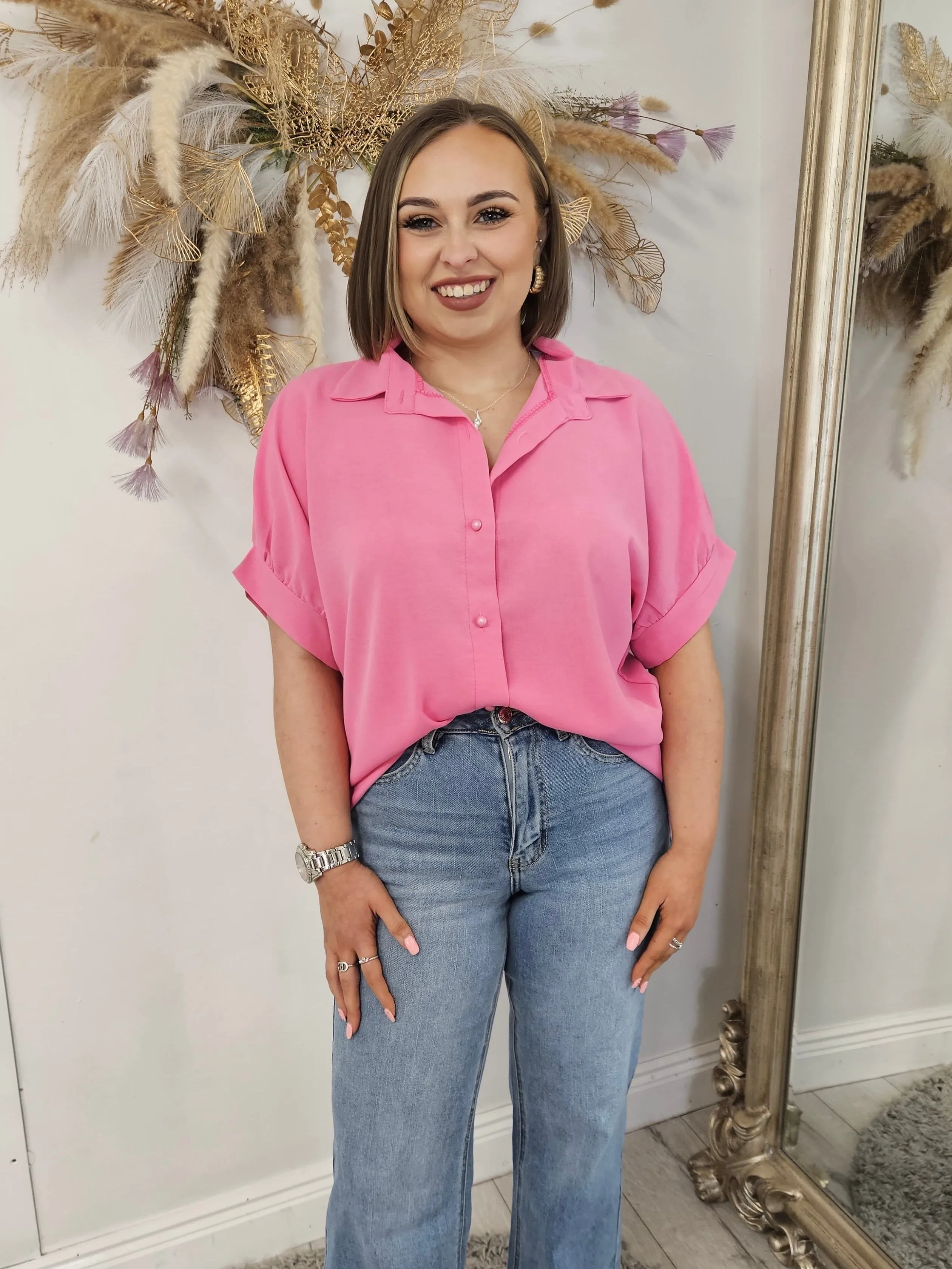 Leah pink blouse