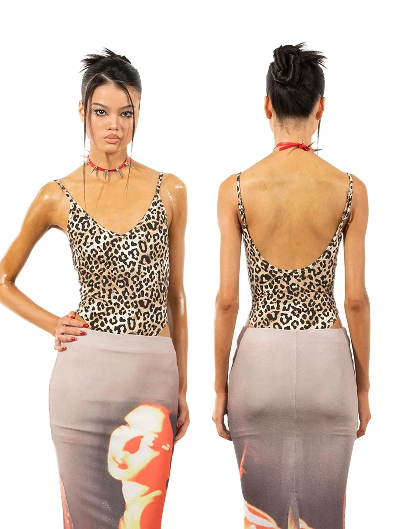 Leopard V-Neck Bodysuit