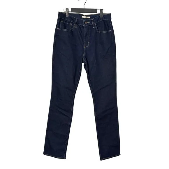Levi's 724 High Rise Slim Straight Women's Jeans in Cast Shadows Dark Wash Sz 31