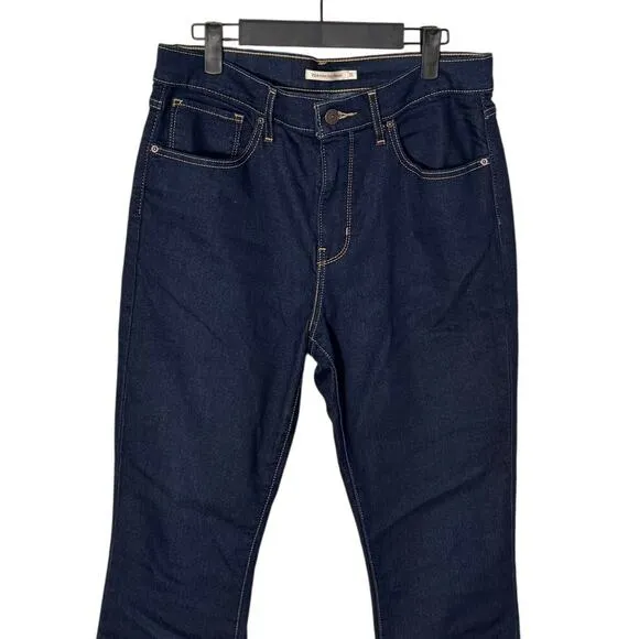Levi's 724 High Rise Slim Straight Women's Jeans in Cast Shadows Dark Wash Sz 31