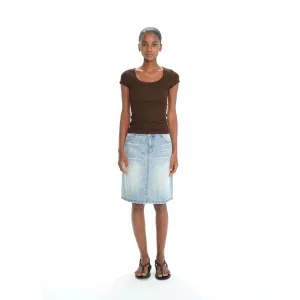 Light Blue Denim Pencil Skirt