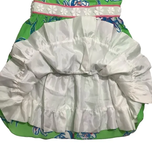 Lilly Pulizer Floral Print Langley Dress Mini Strapless Silk Cotton Blend