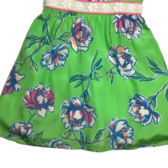 Lilly Pulizer Floral Print Langley Dress Mini Strapless Silk Cotton Blend