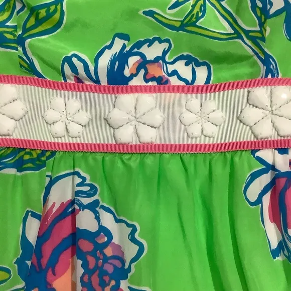 Lilly Pulizer Floral Print Langley Dress Mini Strapless Silk Cotton Blend