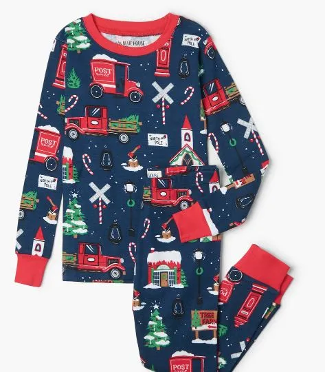 Little Blue House Pj's - Navy Christmas Village - 2