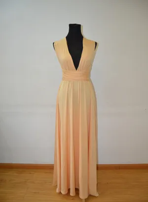 Long Spandex Light Champagne Multi Way Bridesmaid Dress, Convertible Dresses