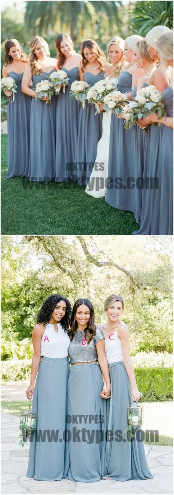 Long Sweetheart Backless Chiffon Bridesmaid Dresses, Charming Bridesmaid Dresses, TYP0592