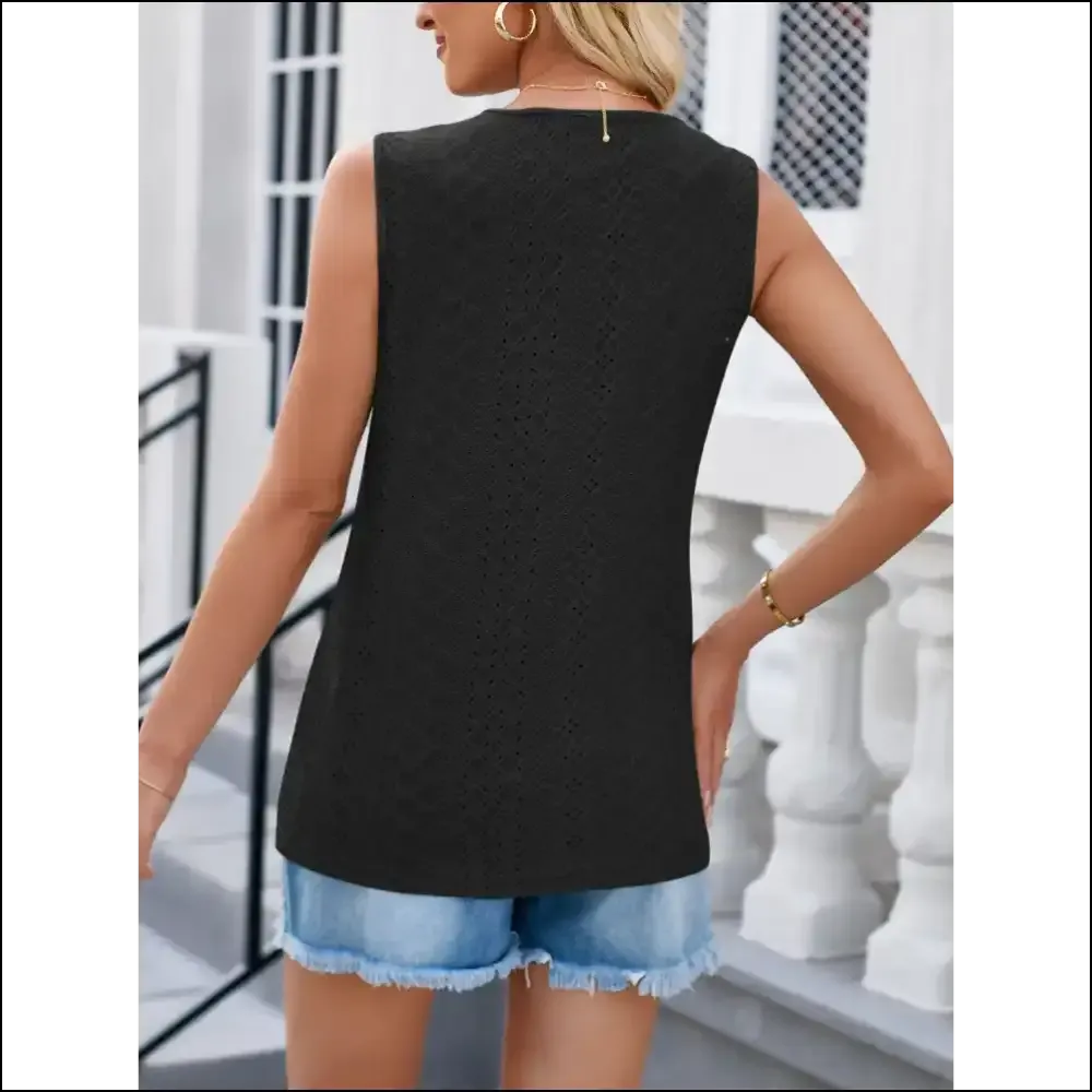 Lovelet Eyelet V-Neck Tank: Embrace Your Inner Goddess