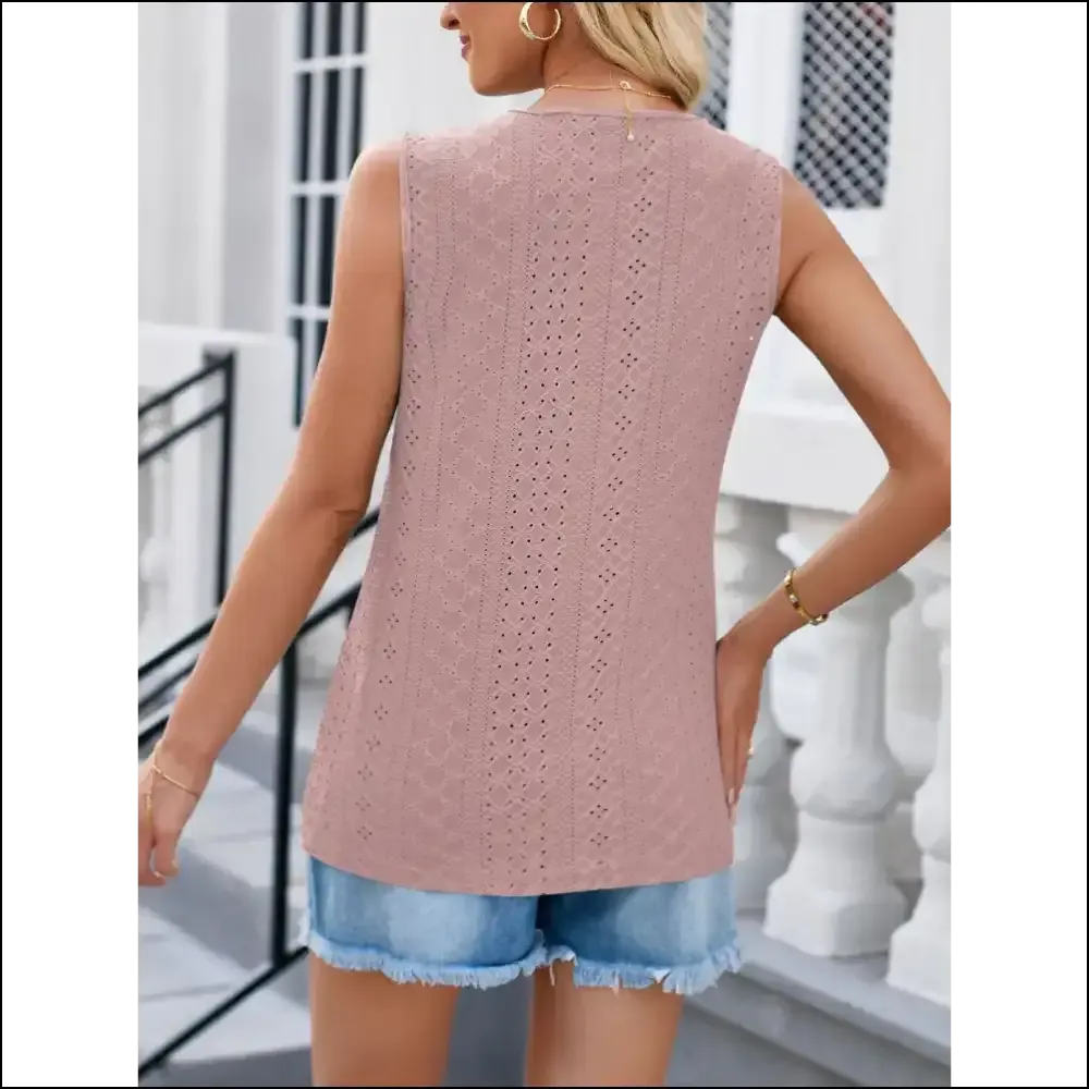 Lovelet Eyelet V-Neck Tank: Embrace Your Inner Goddess