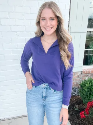 LSU Collared Sweatshirt