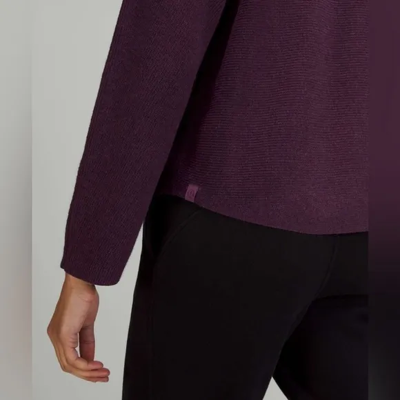 Lululemon Boxy Cotton-Blend Sweater, Heathered Vintage Plum, Size M/L