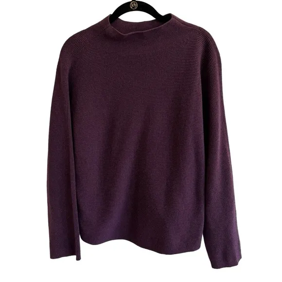 Lululemon Boxy Cotton-Blend Sweater, Heathered Vintage Plum, Size M/L