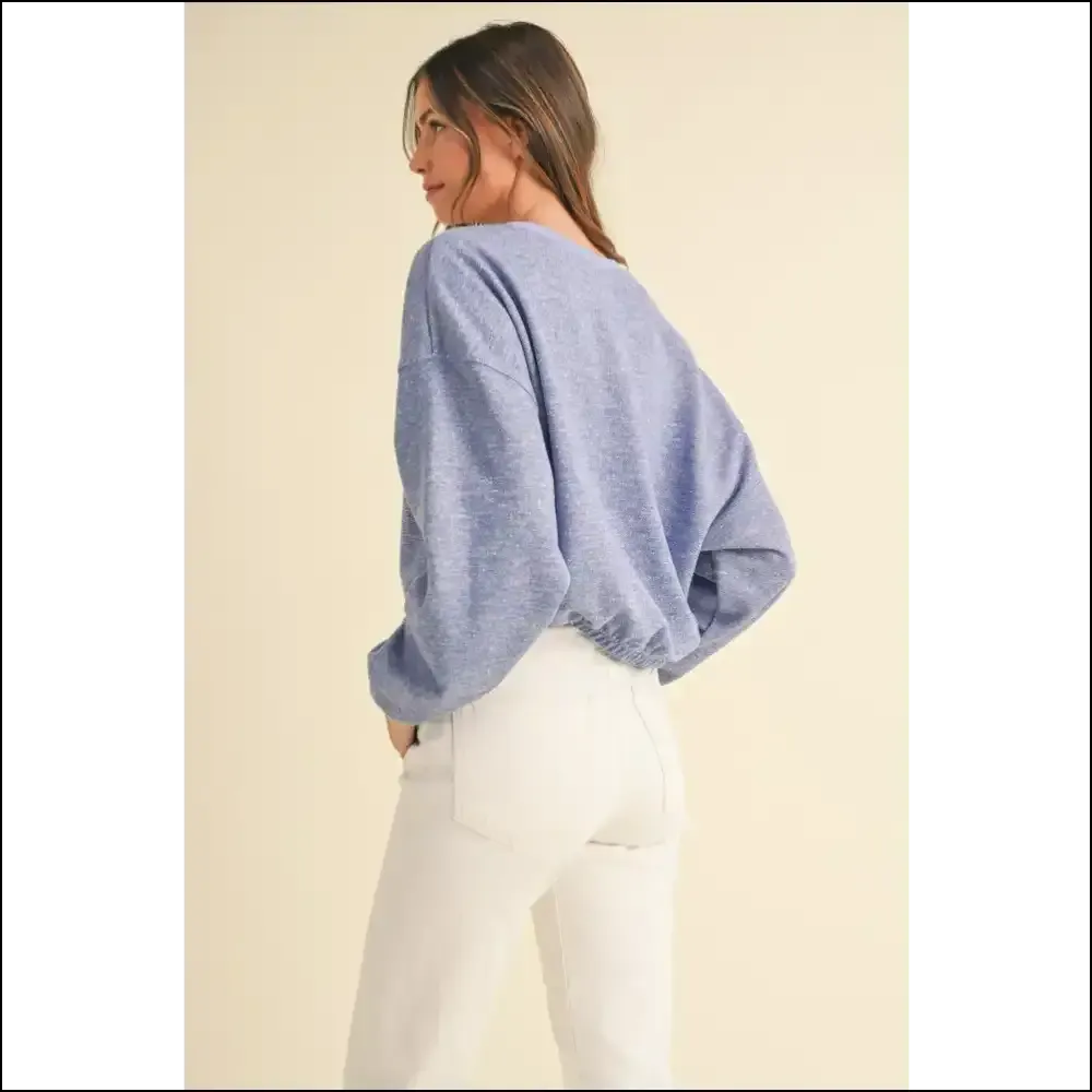 Mable Round Neck Crop Sweatshirt with Malibu Vintage Embroidery