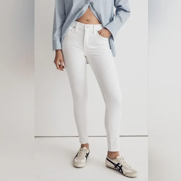 Madewell 9&quot; Mid-Rise Skinny Jeans in Pure White Size 26 NWOT