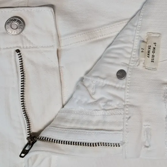 Madewell 9&quot; Mid-Rise Skinny Jeans in Pure White Size 26 NWOT