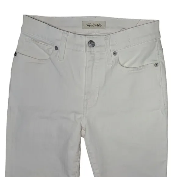 Madewell 9&quot; Mid-Rise Skinny Jeans in Pure White Size 26 NWOT