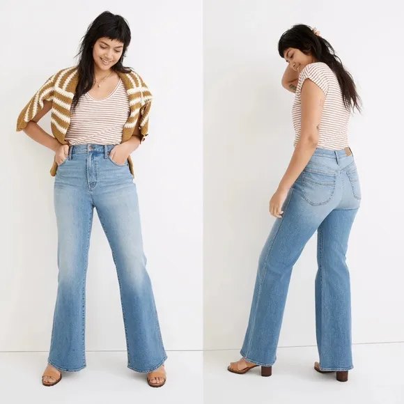 Madewell High-Rise Flare Jeans in Caine Wash