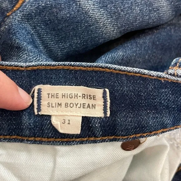 Madewell High Rise Slim Boy Jeans Size 31